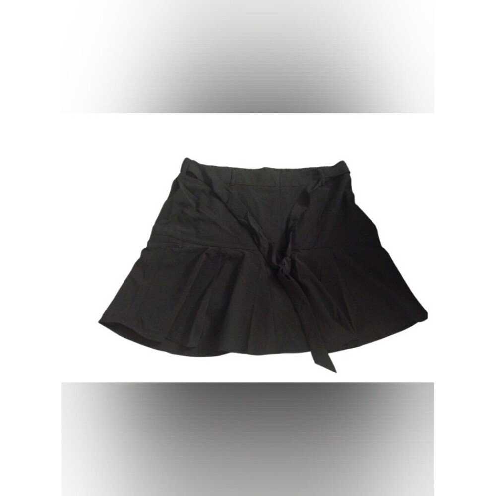 Soho Apparel Ltd. Women's Black Mini Skirt + Tie Waist + Inner Short Size L New